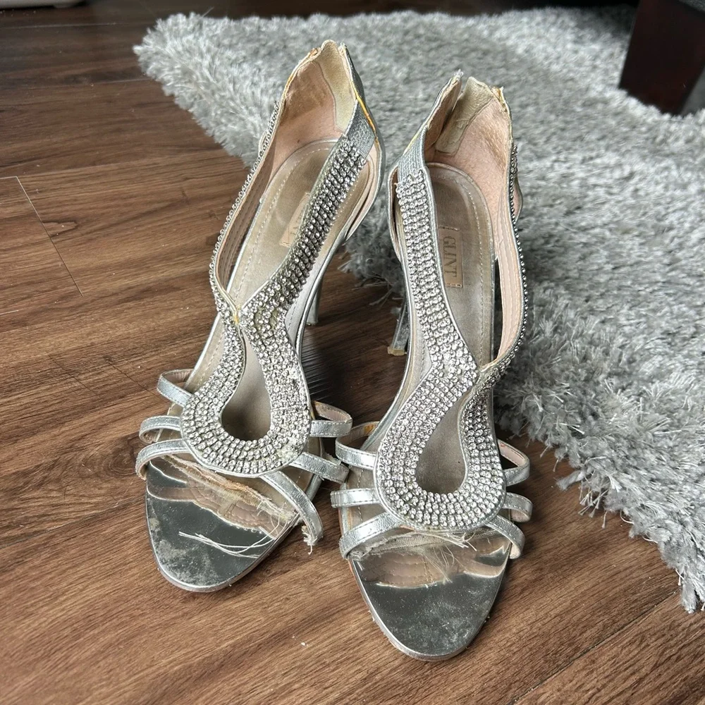 Silver Rhinestone Heels - Picture 1 of 3